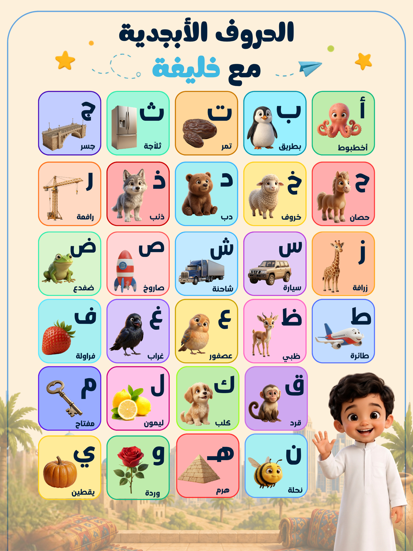 بوستر الحروف الأبجدية - عربي