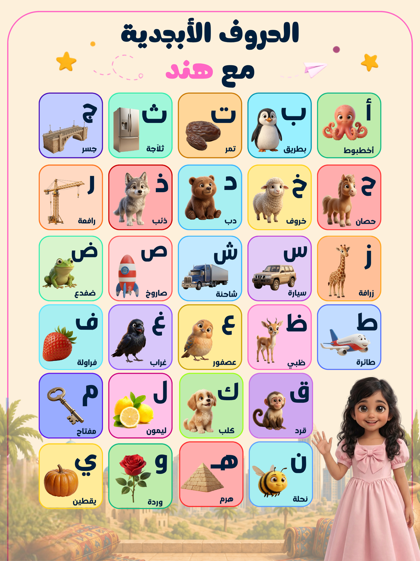 بوستر الحروف الأبجدية - عربي